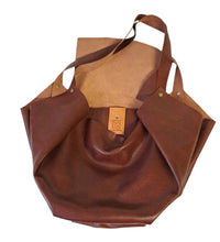 Load image into Gallery viewer, Sac Tulip grain gauffré vannerie châtaigne