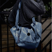 Load image into Gallery viewer, Sac Tulip Cuir Metal Saphir-Nada Bags Paris