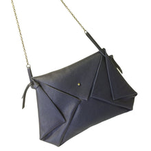 Load image into Gallery viewer, Sac Mail Cuir Grained Navy-Nada Bags Paris