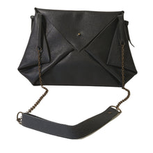 Load image into Gallery viewer, Sac Mail Cuir Grained Navy-Nada Bags Paris