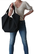 Load image into Gallery viewer, Limited Edition Black Woven Textile Tulip Bag