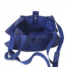 Load image into Gallery viewer, Sac Berlingo Cuir Wild Soft Electric Blue-Nada Bags Paris
