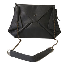 Load image into Gallery viewer, Sac Mail Cuir Grained Navy-Nada Bags Paris
